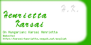 henrietta karsai business card